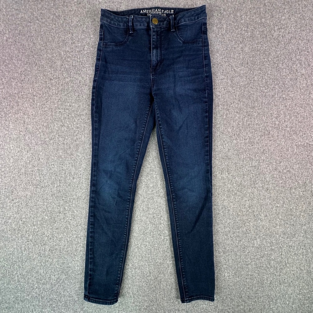 American Eagle Jegging Womens 8 Sky High Jegging Dark Indigo Stretch Denim
